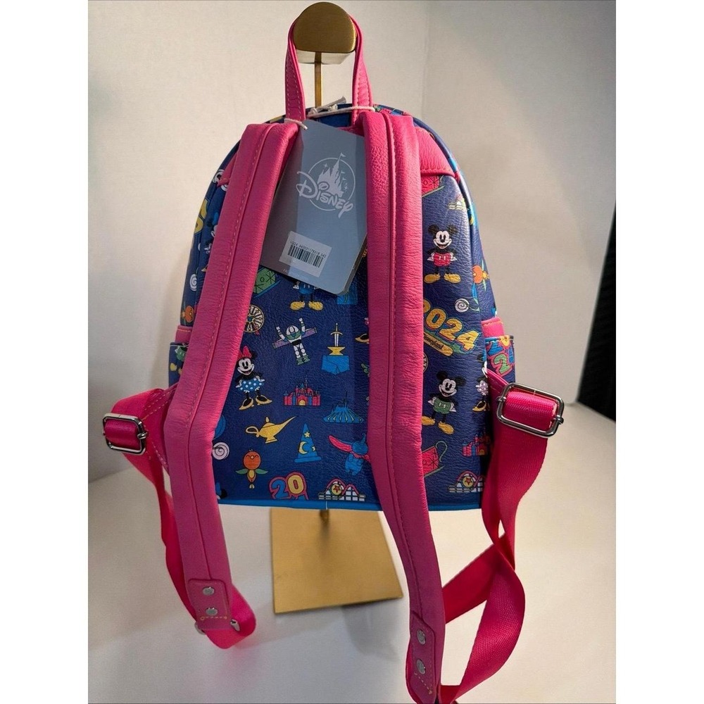 Loungefly 2024 Blue and Pink Mickey Minnie Disney World Design NWT - Picture 5 of 6